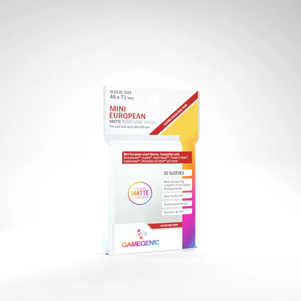 MATTE MINI EUROPEAN-SIZED BOARDGAME SLEEVES 46X71MM