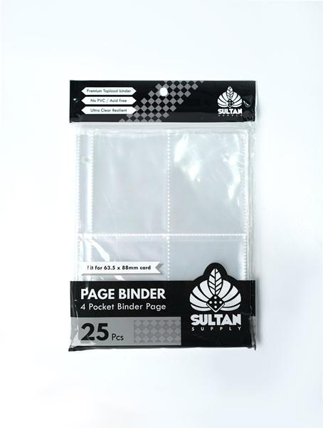 Sultan: 25 pcs Clear 4 Pocket Pages (3 Hole)
