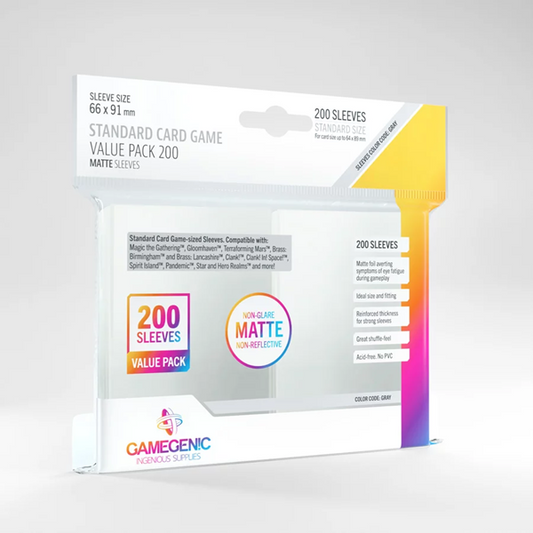 STANDARD CARD GAME VALUE PACK 200 MATTE SLEEVES