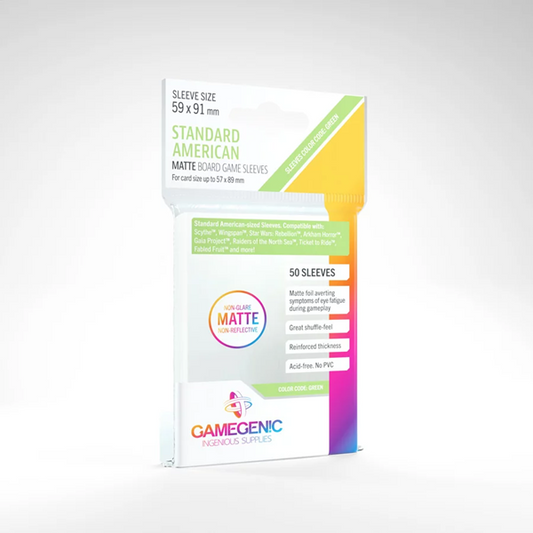 MATTE STANDARD AMERICAN-SIZED BOARDGAME SLEEVES 59X91MM