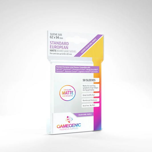 MATTE STANDARD EUROPEAN-SIZED SLEEVES 62X94MM